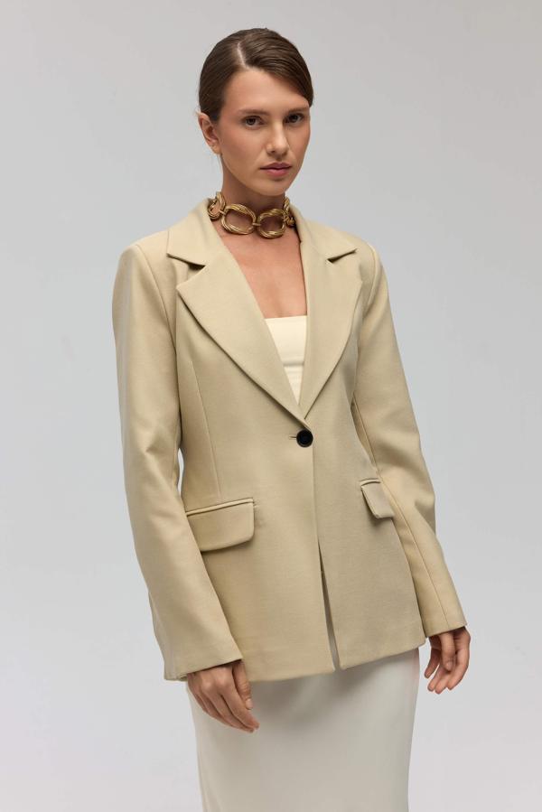 Lecco Dar Kesim Olive Green Blazer - Image 1