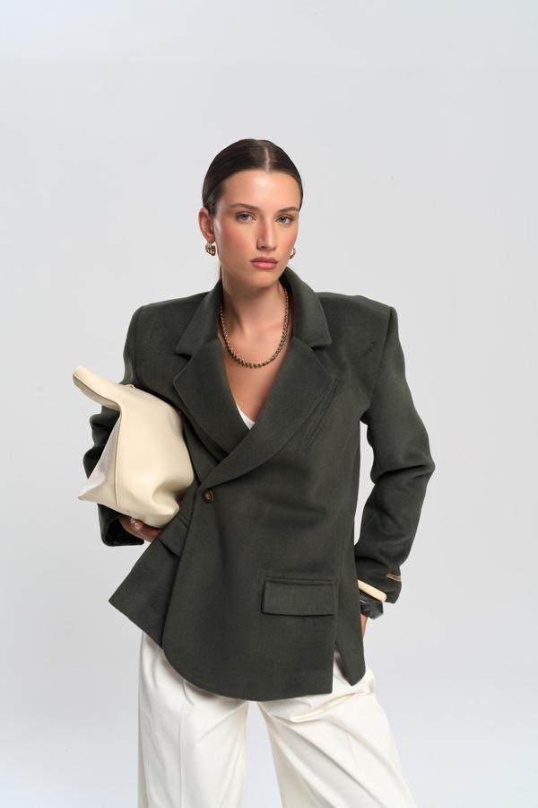 Armonia Yırtmaç Detaylı Petrol Mavisi Blazer - Image 1