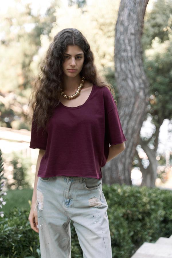 Ripley Yarım Kol Bordo T-Shirt - Image 1