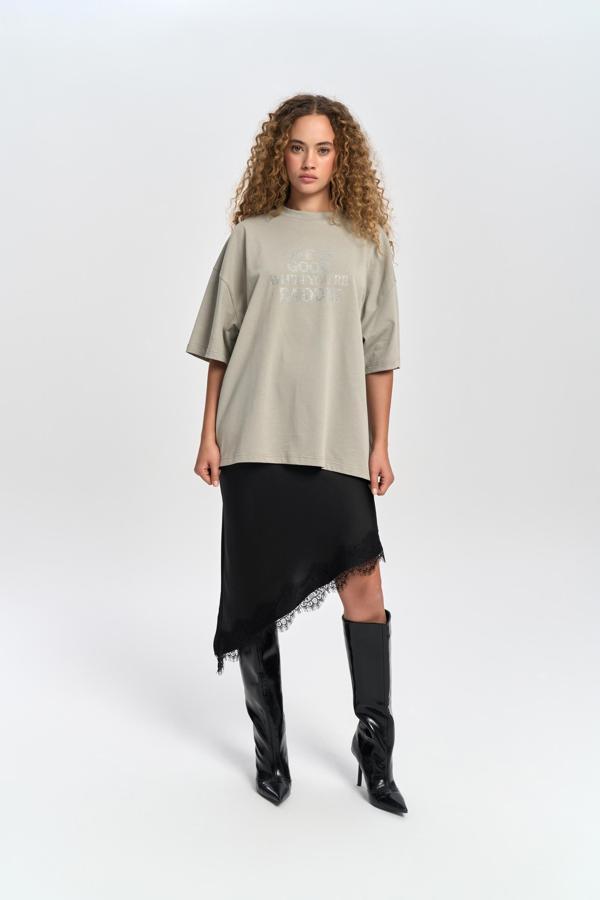 Baddie Oversize Duman T-Shirt - Image 1