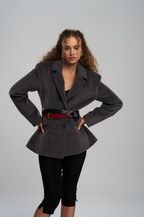 Kaela Bel Oturmalı Antrasit Blazer - Image 1