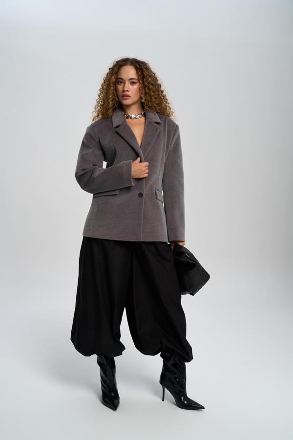 Kaela Bel Oturmalı Gri Blazer - Image 1