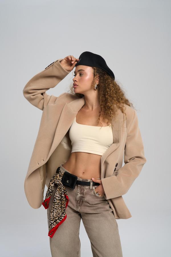 Runa Oversize Bej Blazer - Image 1