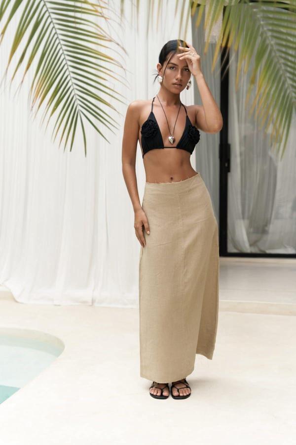 Samir Pis Detay Haki Keten Etek - Image 1