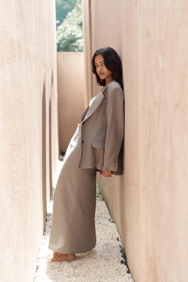 Brenna Füme Keten Blazer - Image 1