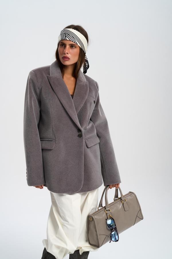 Runa Oversize Gri Blazer - Image 1