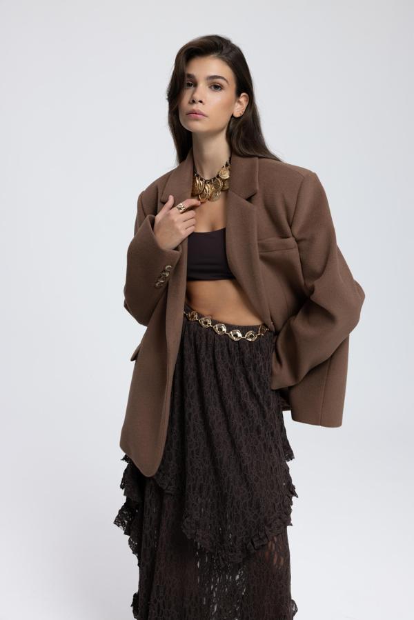 Howell Sütlü Kahve Blazer Ceket - Image 1