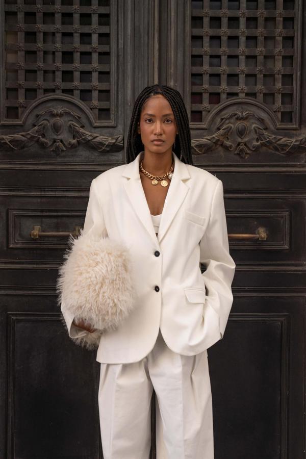 Emma Dikiş Detaylı Ekru Blazer - Image 1