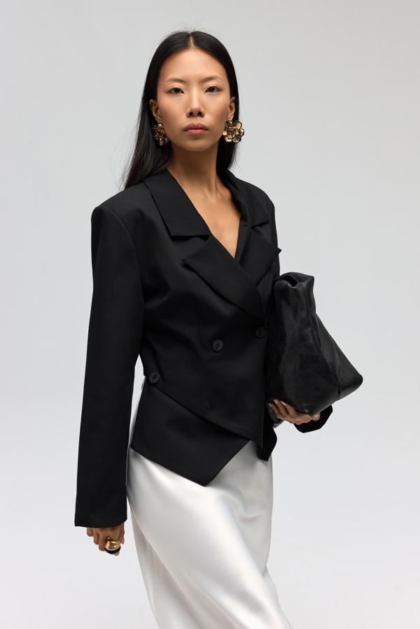 Norbury Üçgen Detay Siyah Blazer - Image 1