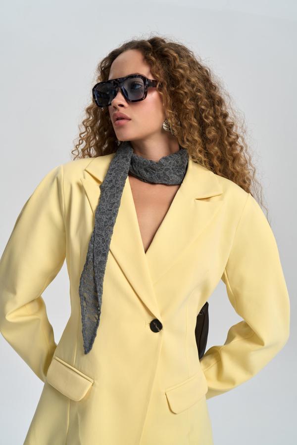 Briella Belden Oturtmalı Sarı Blazer - Image 1