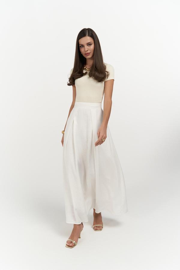 Mombasa Pile Detay Ekru Etek - Image 1