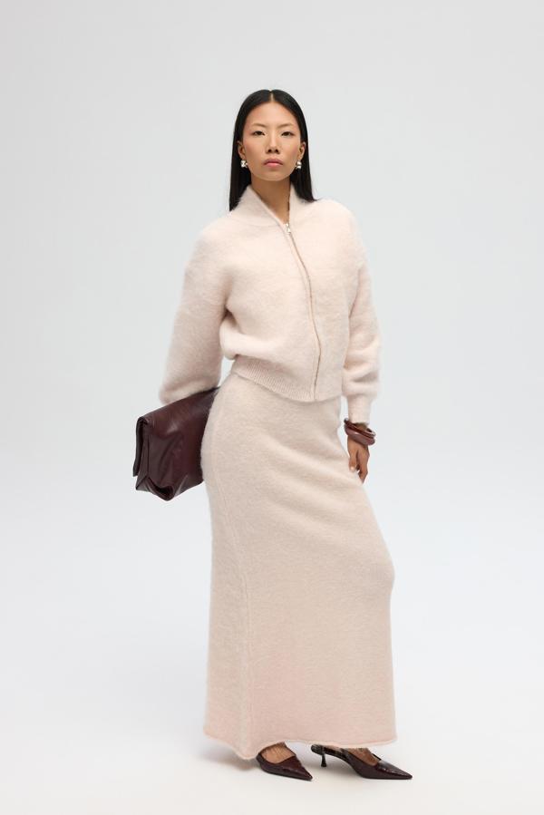 Nivra Pembe Uzun Triko Etek - Image 1