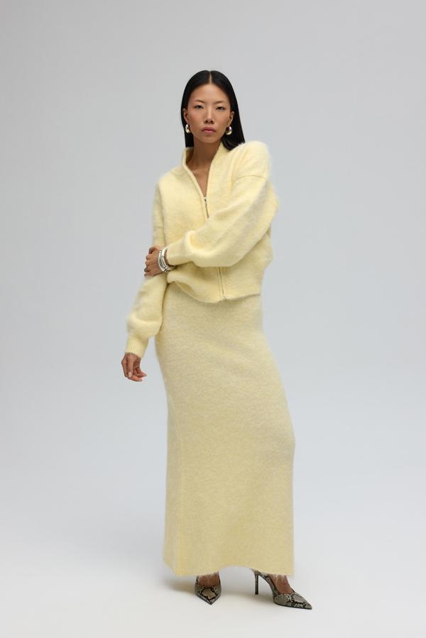 Nivra Sarı Uzun Triko Etek - Image 1