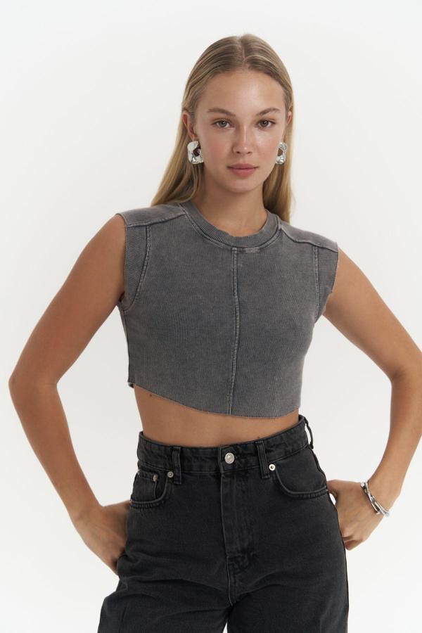 Swipe Füme Yıkamalı Crop - Image 1