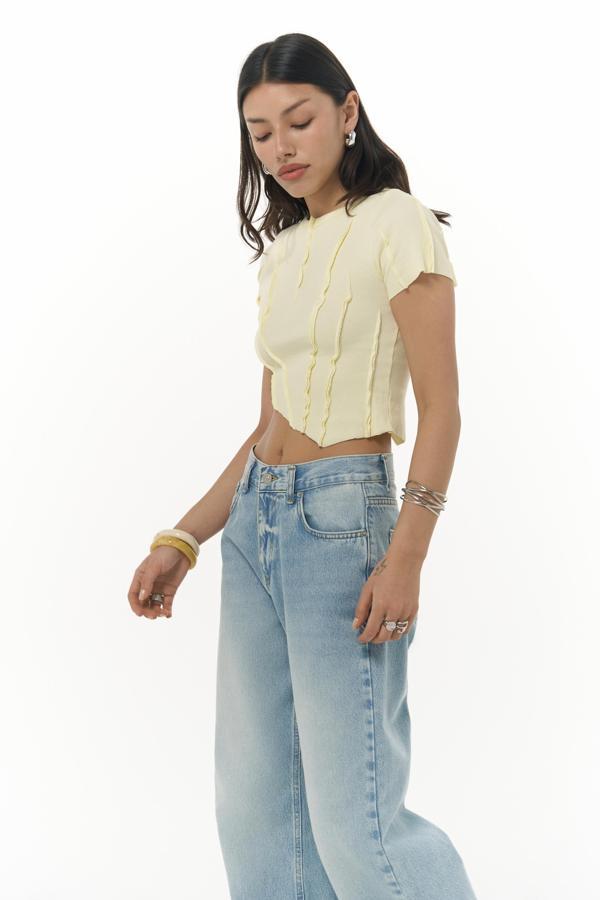 Norris Asimetrik Sarı Crop - Image 1