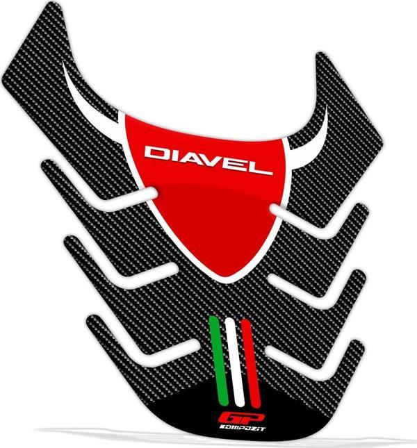 GP Kompozit Ducati Diavel 2011-2017 Uyumlu Tank Pad Karbon - Image 1