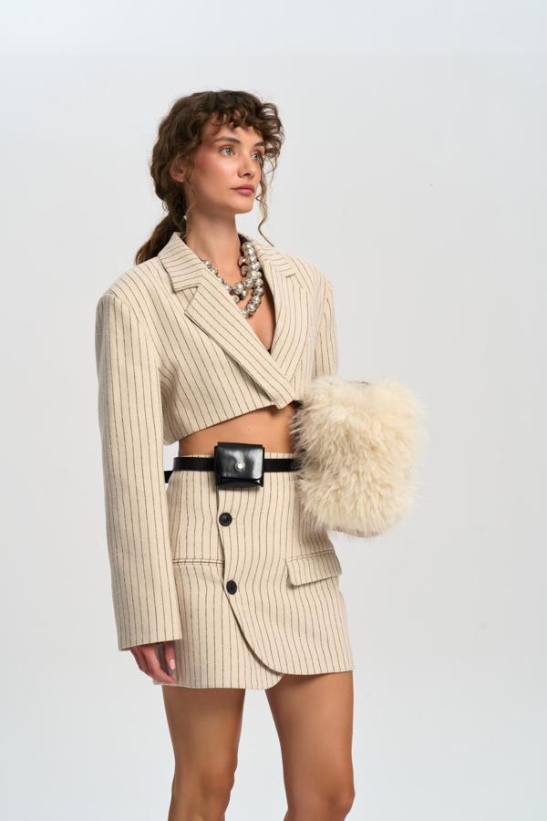 Elegant Bej Ceket-Etek Takım - Image 1