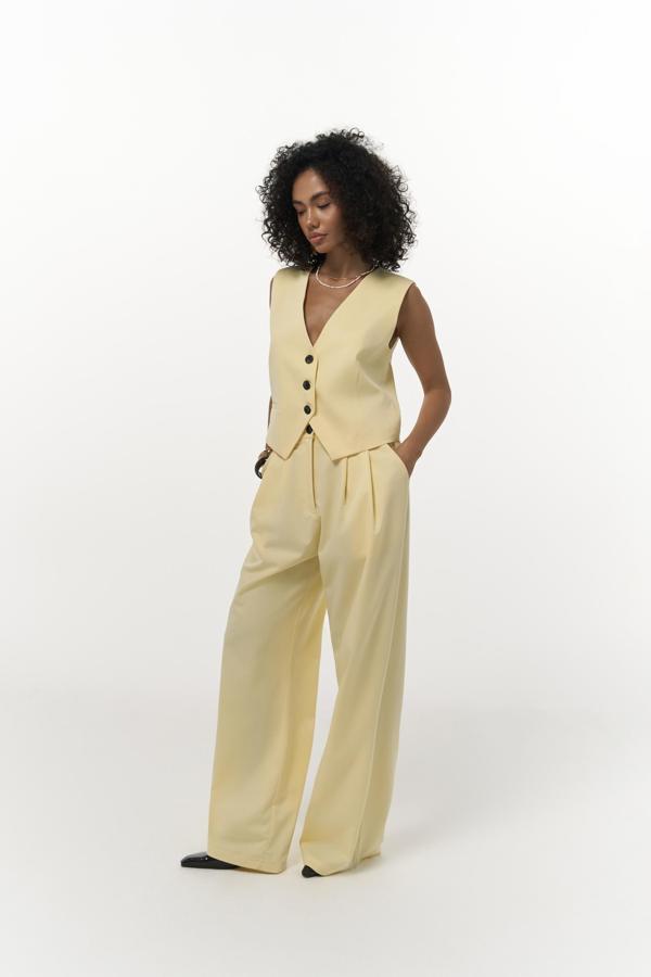 Kaylee Sarı Palazzo Pantolon - Image 1