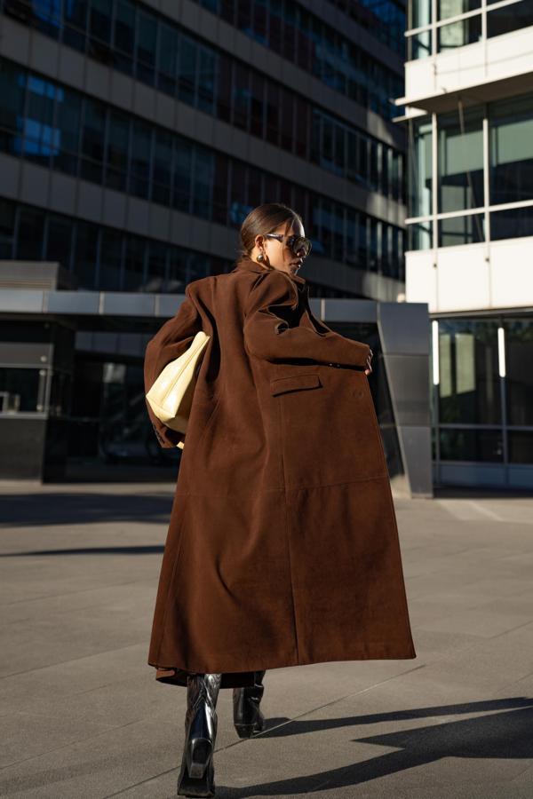 Selva Masculine Uzun Kahve Trençkot - Image 1