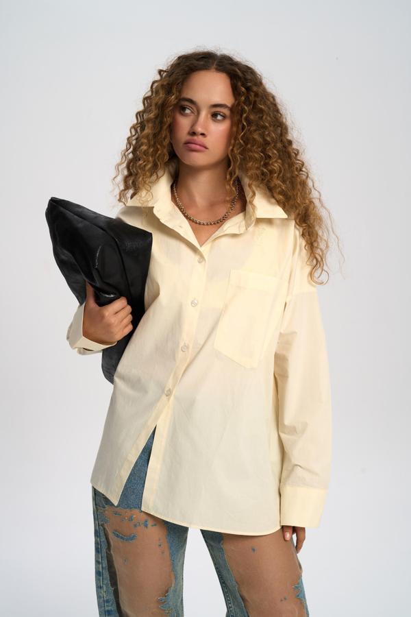 Josie Oversize Sarı Gömlek - Image 1