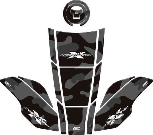 GP Kompozit Honda VFR800X Crossrunner 2015-2020 Uyumlu Tank Pad Seti Gri - Image 1