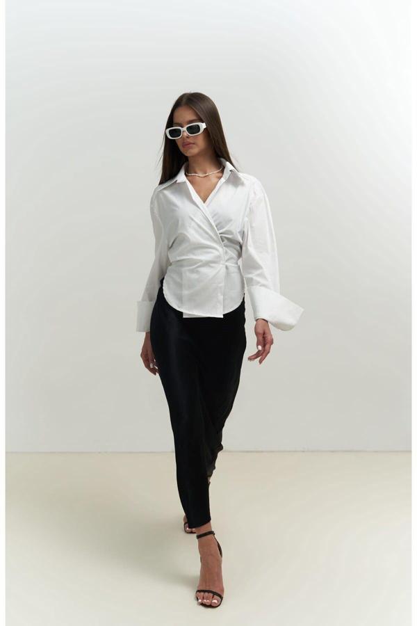 Coline Ip Detaylı Beyaz Gömlek - Image 1