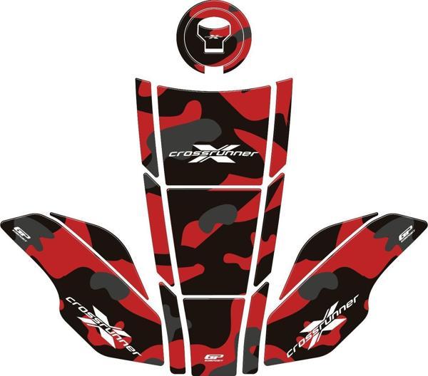 GP Kompozit Honda VFR800X Crossrunner 2015-2020 Uyumlu Tank Pad Seti Kırmızı - Image 1