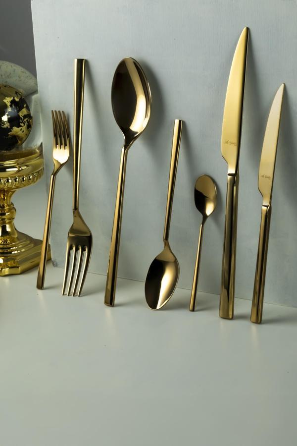 Aryıldız De Luxe S Gold Pvd 89 Parça Altın Çatal Kaşık Bıçak Takımı  - Image 1