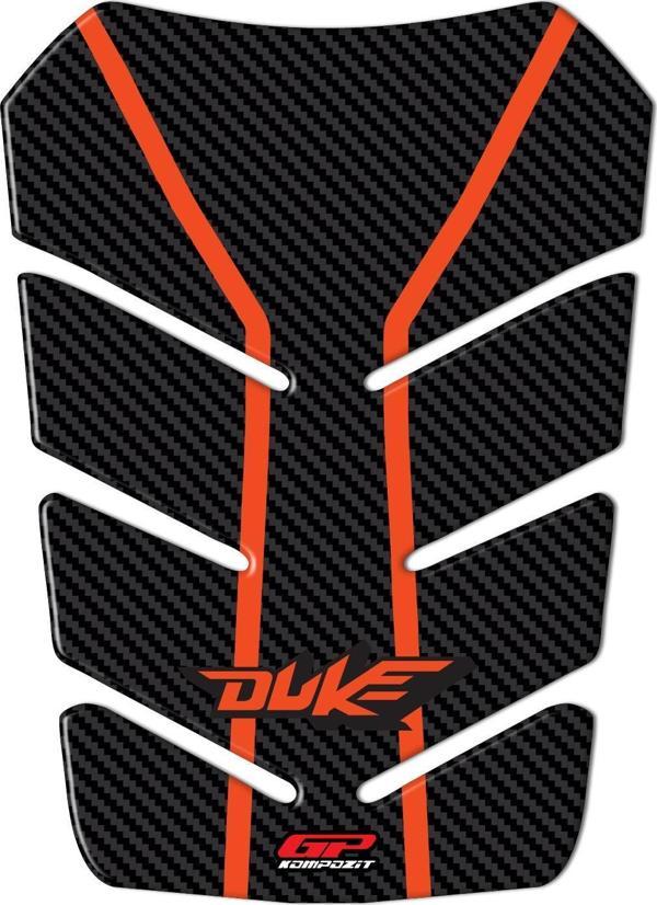 GP Kompozit KTM Duke 250 2011-2023 Uyumlu Tank Pad Turuncu-Karbon - Image 1