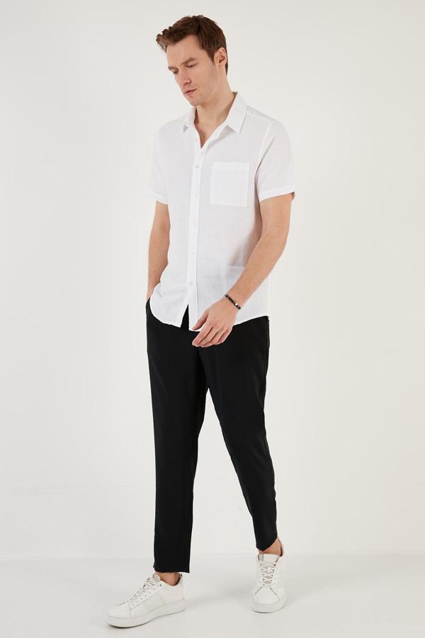 Buratti Elastik Bel Bantlı Cepli Regular Fit Yazlık Erkek Pantolon CF24S617952 SİYAH - Image 1