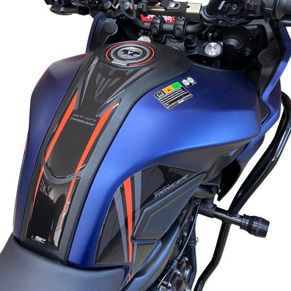 GP Kompozit Yamaha MT-07 Tracer 2016-2019 Uyumlu Tank Pad Seti Mavi - Image 1