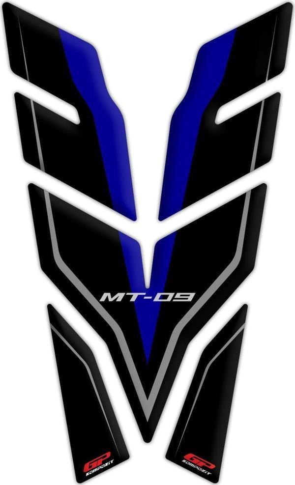 GP Kompozit Yamaha MT-09 2021-2023 Uyumlu Tank Pad Seti Siyah-Mavi - Image 1