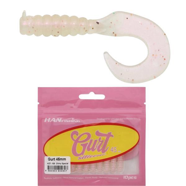 HanFish Gurt 4.5cm 10 Adet Orak Kuyruk Silikon Yem AGT-105 Chinu Special - Image 1
