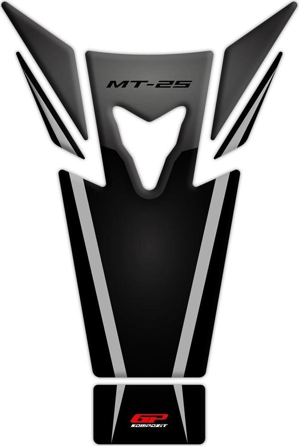 GP Kompozit Yamaha MT-25 2015-2019 Uyumlu Tank Pad Seti Siyah-Gri - Image 1