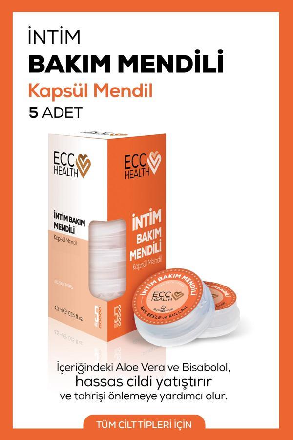 Ecc Health İntim Bakım Mendili Kapsül Mendil 5'Li | Genital Bölge - Image 1