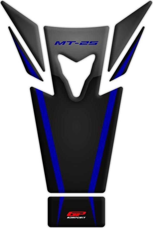 GP Kompozit Yamaha MT-25 2015-2019 Uyumlu Tank Pad Seti Siyah-Lacivert - Image 1