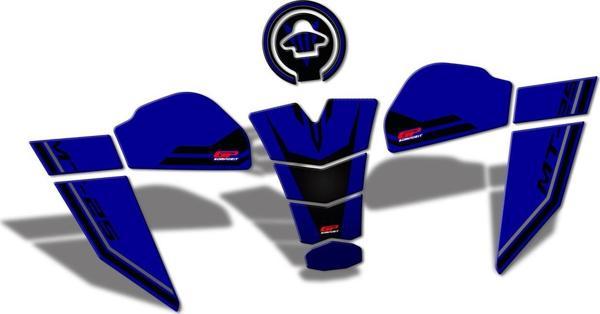 GP Kompozit Yamaha MT-25 2020-2023 Uyumlu Tank Pad Seti Mavi - Image 1