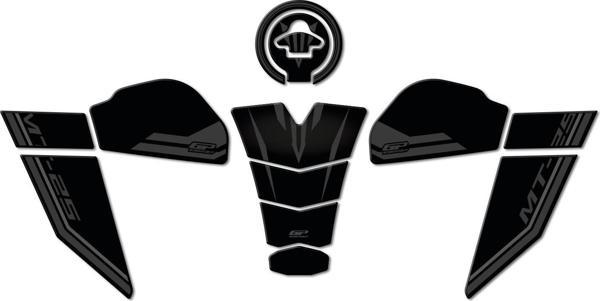 GP Kompozit Yamaha MT-25 2020-2023 Uyumlu Tank Pad Seti Siyah - Image 1
