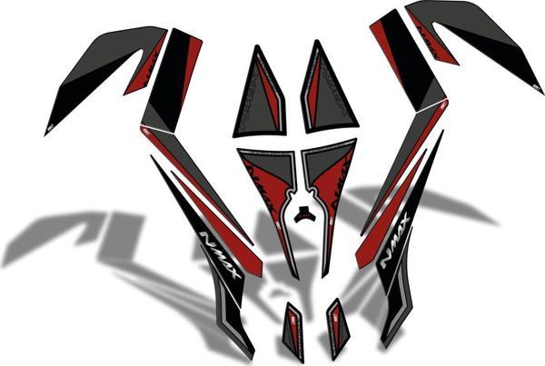 GP Kompozit Yamaha NMAX 125 / 155 2015-2020 Uyumlu Tank Pad Seti Kırmızı - Image 1