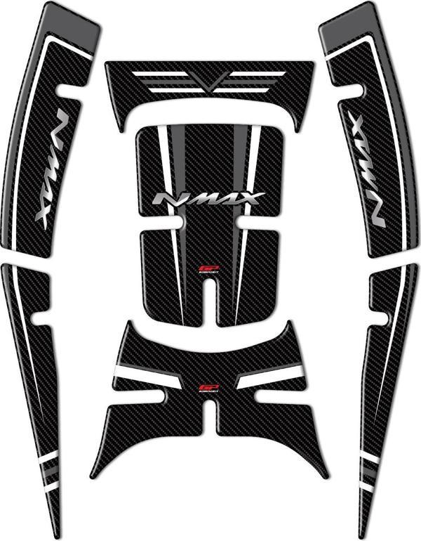 GP Kompozit Yamaha NMAX 125 / 155 2021-2023 Uyumlu Tank Pad Seti Gri - Image 1