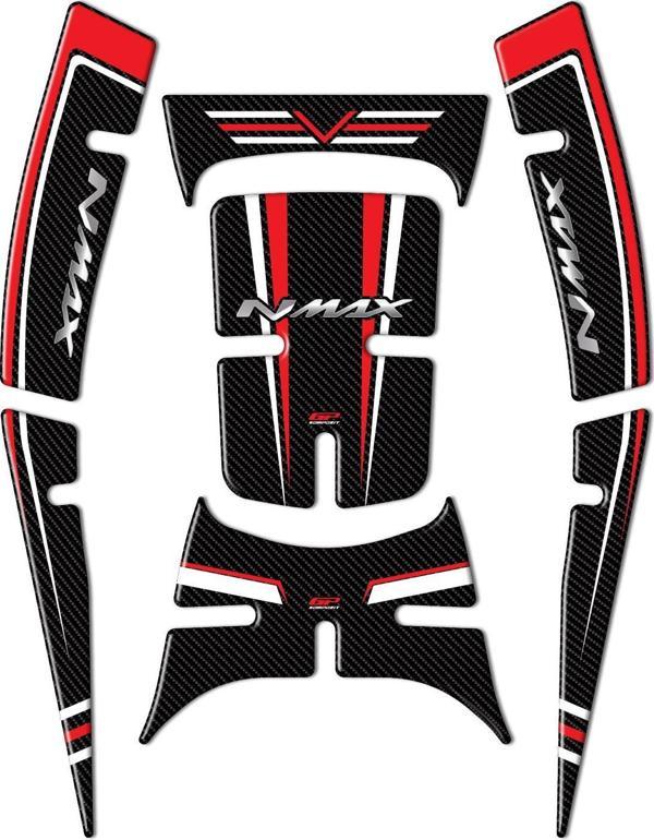 GP Kompozit Yamaha NMAX 125 / 155 2021-2023 Uyumlu Tank Pad Seti Kırmızı - Image 1