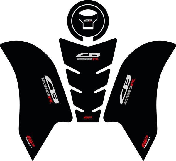 GP Kompozit Honda CB250R 2017-2023 Uyumlu Tank Pad Seti Siyah - Image 1
