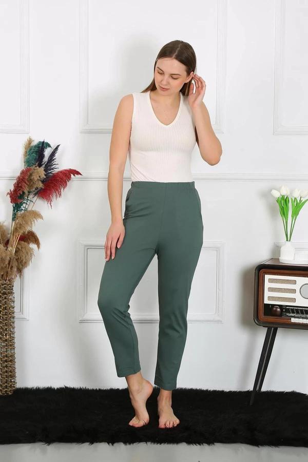 Kadın Pamuklu Haki Tek Alt Pijama - Image 1