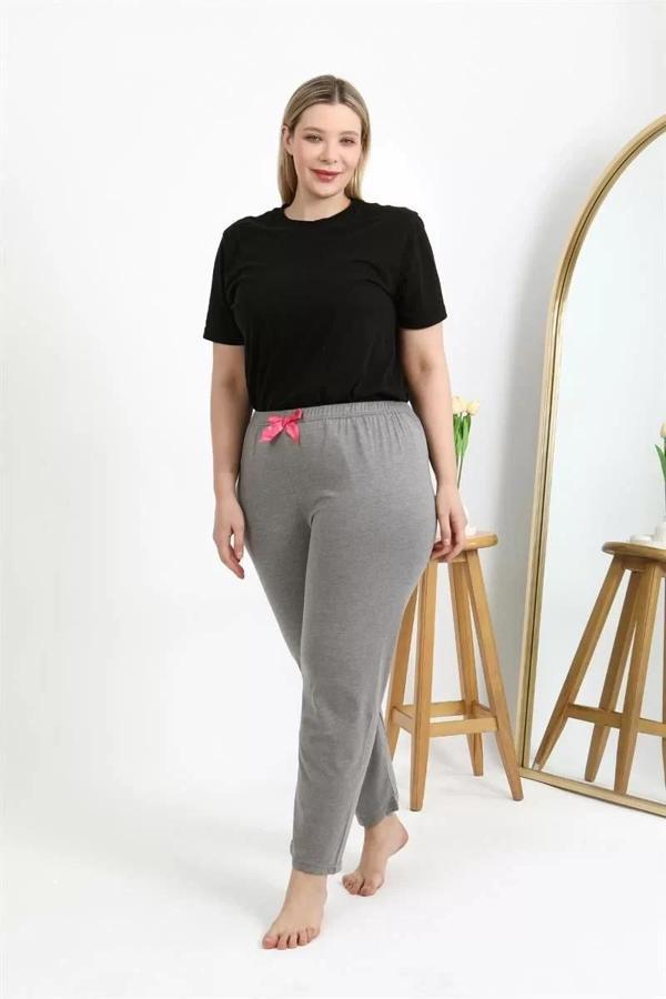 Kadın Pamuklu Büyük Beden Alt Pijama Gri - Image 1