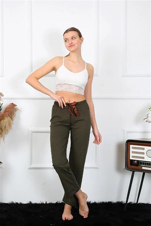 Kadın Pamuklu Alt Pijama Haki - Image 1