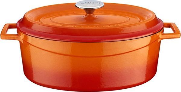 Lava Döküm Oval Tencere Ölçü 25X31 Cm - Turuncu - Image 1