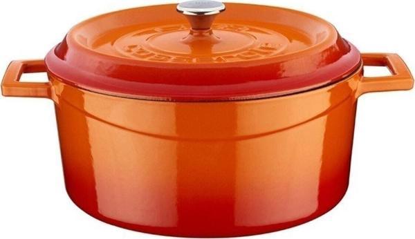 Lava Trendy Yuvarlak Döküm Demir Tencere Çap 24 Cm Turuncu - Image 1