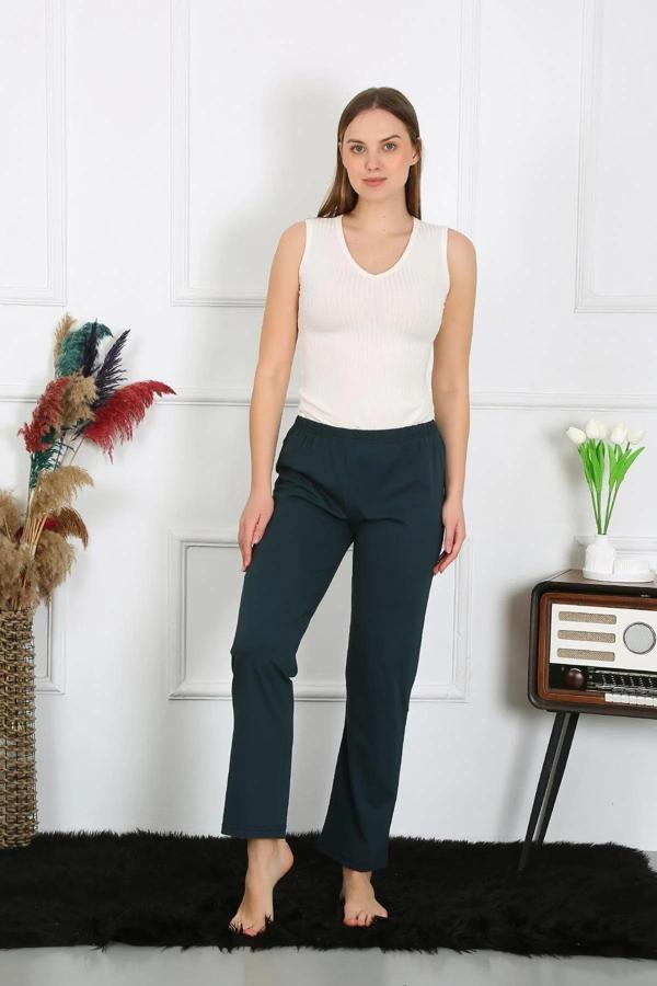 Kadın Pamuk Penye Tek Alt Pijama Petrol - Image 1