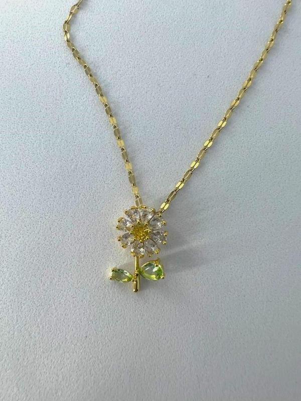 Roa Jewelry Kararmaz çelik papatya gold kolye - Image 1