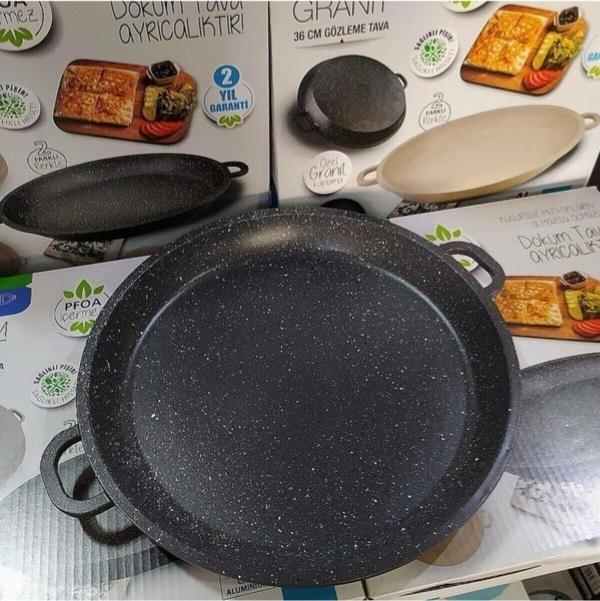 Thermoad Granit Döküm 36 Cm Gözleme (Bazlama) Tavası Gri - Image 1